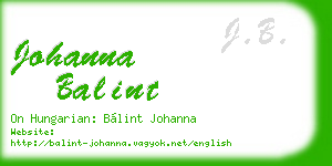johanna balint business card