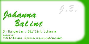 johanna balint business card